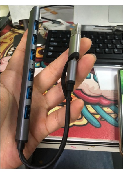 4 Bağlantı Noktalı 2'si 1 Arada Tip C/ Usb3.0 - USB 2.0/usb 3.0 Hub Yerleştirme Adaptörü 5 Gbps Yüksek Hızlı Çok Bağlantı Noktalı USB Ayırıcı Genişletici (Yurt Dışından)