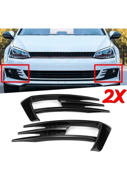Golf 7 Için Mk7 2013-2017 Parlak Siyah Araba Tampon Sis Farı Izgarası Kapak Trim (Yurt Dışından) fiyatları