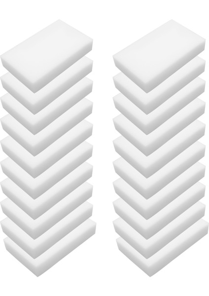 20 Adet Sihirli Çok Sünger Temiz Köpük Temizleyici Temizleme Silgi Araba Yıkama Mutfak 10 cm × 6 cm × 2 cm (Beyaz) (Yurt Dışından)