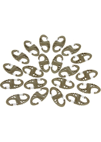 10 Adet Pratik Açık Spor 8 Şekilli Küçük Karabina Yapış Metal + Plastik Tırmanma Toka Kamp Yürüyüş Klip Kanca Anahtarlık (Yurt Dışından)