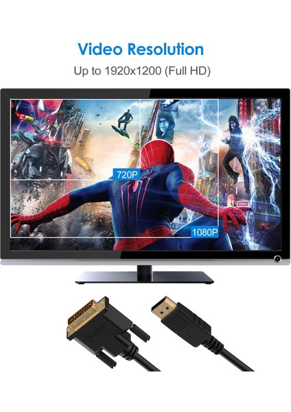 Displayport (Dp) - DVI Kablosu, Altın Kaplama, 6 Feet (Yurt Dışından)