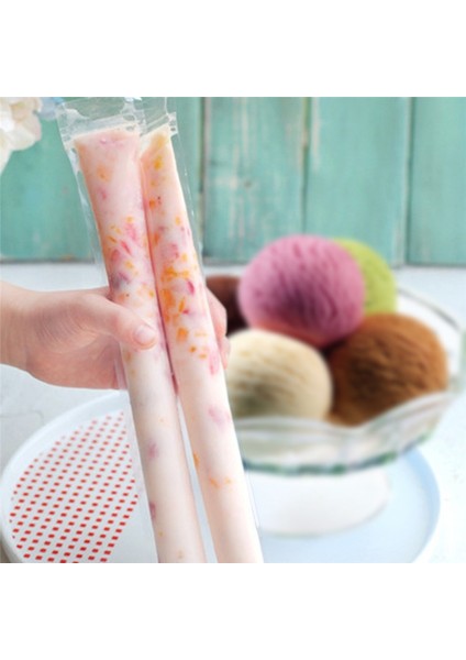 100 Adet Tek Kullanımlık Dıy Buz Popsicle Kalıp Krem Araçları Kalıp Dondurucu Popsicle Kalıpları Buz Paketi Dondurma Kendinden Tarzlı Çanta (Yurt Dışından)