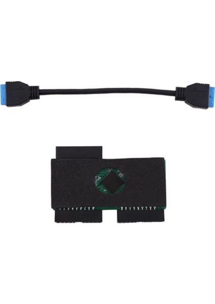 USB Hub 3.0 19PIN 1 Ila 2 Başlık Uzatma Kablosu, Benimsenen Çip ve Modüler Kablo Hattı ve Genişletme Kartı ile (Yurt Dışından)