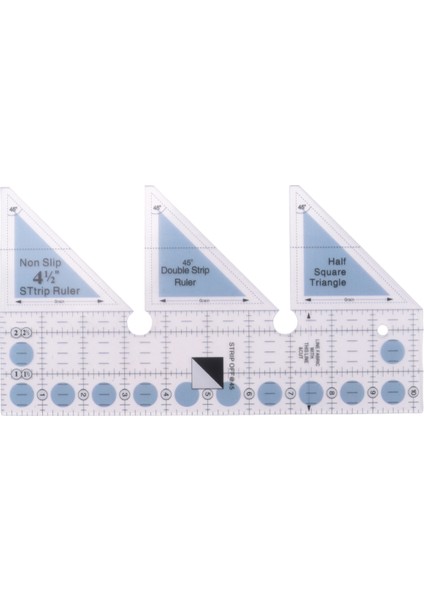 Yaratıcı Cetvel Izgaraları 45 Derece Çift Şerit Cetvel Kaymaz Çeyrek Kare Üç Köşeli Kesme Kılavuzu (10 Inç) (Yurt Dışından)