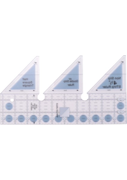 Yaratıcı Cetvel Izgaraları 45 Derece Çift Şerit Cetvel Kaymaz Çeyrek Kare Üç Köşeli Kesme Kılavuzu (10 Inç) (Yurt Dışından)