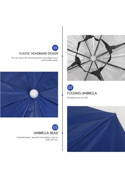 26" Çaplı Elastik Bant Balıkçılık Şapkası Şemsiye Şapka Lacivert (Yurt Dışından) modelleri