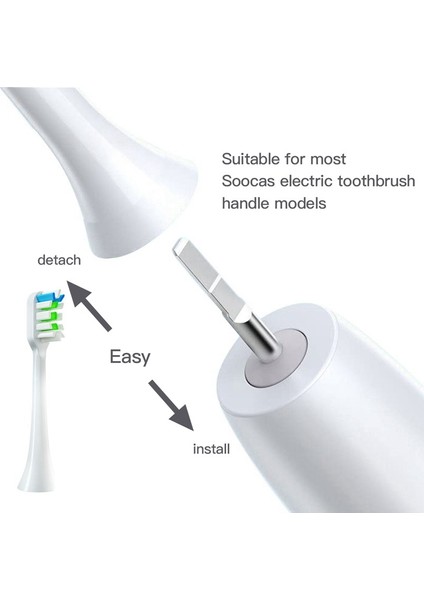 Adet Yedek Diş Fırçası Kafaları Xiaomi Soocas V1X3/X3U X1/x3/x5 Elektrikli Diş Fırçası Kafaları Siyah (Yurt Dışından)