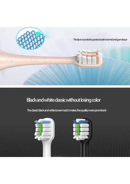 Adet Yedek Diş Fırçası Kafaları Xiaomi Soocas V1X3/X3U X1/x3/x5 Elektrikli Diş Fırçası Kafaları Siyah (Yurt Dışından)