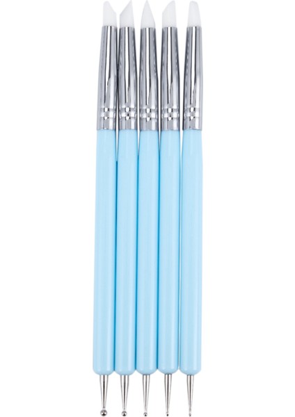 5x2 Yollu Top Styluslar Süsleyen Aracı Silikon Renk Şekillendirici Fırçalar Kalem Polimer Kil Çömlekçilik Modelleme Heykel Tırnak Sanat (Yurt Dışından)