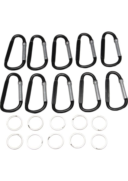10 Adet 3 Inç/8cm Alüminyum Çantanıza Klipsler, Birinci Sınıf Dayanıklı D-Ring Caribeaner Ev Için Anahtarlık ile Rv Kamp Balıkçılık Yürüyüş Seyahat Sırt Çantası ve Anahtarlık (Yurt Dışından)