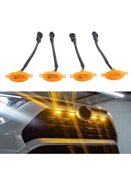 [tak ve Çalıştır] Araba LED Ön Izgara Füme Amber Işık Gündüz Farları Lamba Evrensel Pikap Suv Kamyon Sedan Için (Yurt Dışından) fiyatları