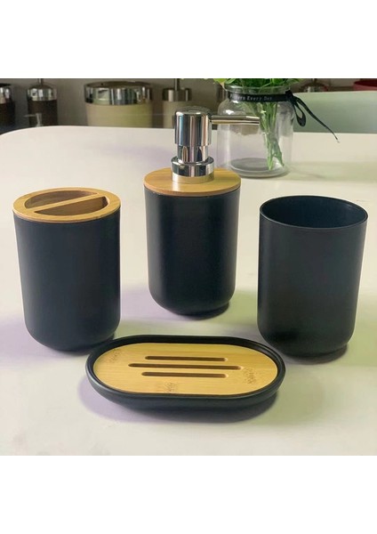 Banyo Aksesuarları Seti Sabunluk Şişe Bulaşık Tuvalet Diş Fırçası Tutucu Bardak Takım Elbise Beyaz (Yurt Dışından) fırsatları