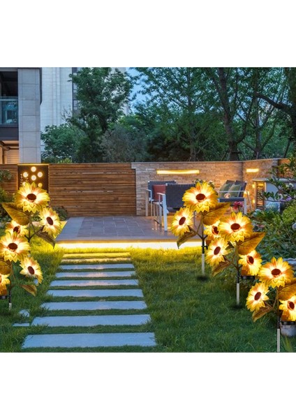 Bahçe Güneş 3 Kafa Ayçiçeği Işık Dış Mekan Çim Lambası LED Peyzaj (Yurt Dışından) indirimleri