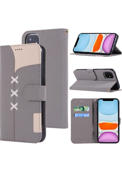 iPhone 11 Pro Flip Cover Case Için Colorblock Flip Wallet Telefon Kılıfı (Yurt Dışından)