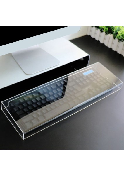 Klavye Toz Kapağı Şeffaf Güçlü Akrilik Klavye Kapağı Temizlemesi Kolay Masaüstü Klavye 375X150X48 mm (Yurt Dışından)