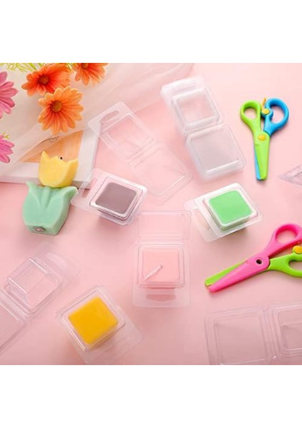 Balmumu Eriyik Kalıpları Temizle 1 Oz Kare Mum Kalıpları Dıy Çikolatalar Için Balmumu Eriyik Wickless Mumlar Sabun Yapımı (100 Adet) (Yurt Dışından) fırsatları