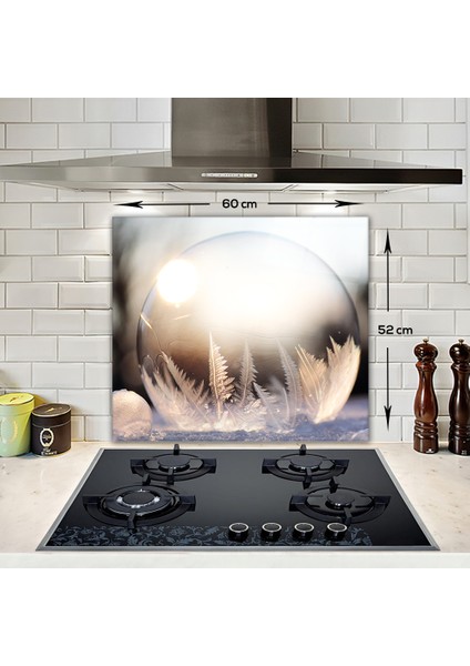 Kış Küresi Desenli | Cam Ocak Arkası Koruyucu | 52cm x 60cm fırsatları