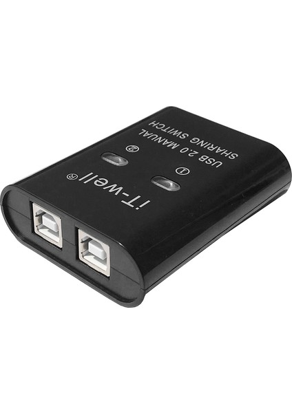 It-Well USB Yazıcı Paylaşım Cihazı, 2'si 1 Arada Yazıcı Paylaşım Cihazı, 2 Bağlantı Noktalı Manuel Kvm Anahtarlama Ayırıcı Hub Dönüştürücü Siyah (Yurt Dışından)