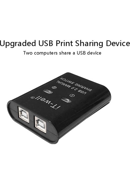 It-Well USB Yazıcı Paylaşım Cihazı, 2'si 1 Arada Yazıcı Paylaşım Cihazı, 2 Bağlantı Noktalı Manuel Kvm Anahtarlama Ayırıcı Hub Dönüştürücü Siyah (Yurt Dışından) fiyatları