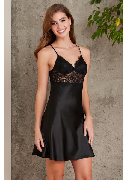 Saten Dantelli Gecelik ve Sabahlık Takımı - 4490 fiyatları