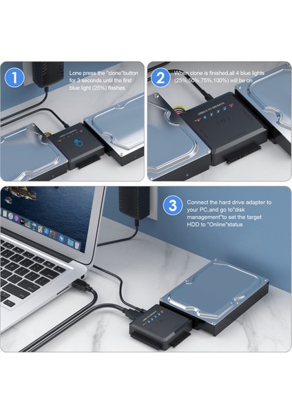 Sata - USB Adaptörü USB 3.0 - Ide/sata 3 Kablo Dönüştürücü-Ab Tak (Yurt Dışından)
