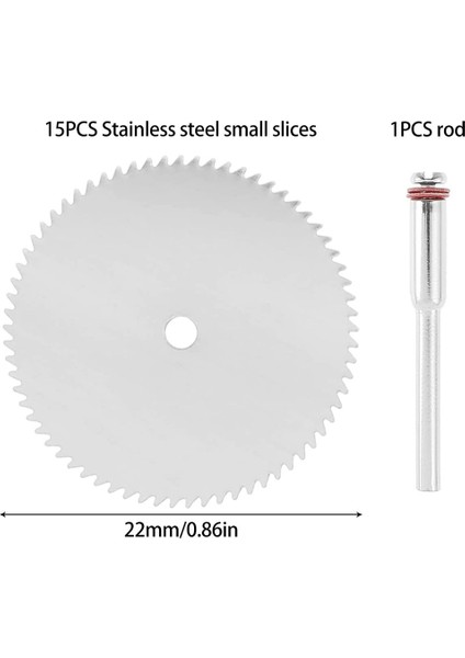 15 Adet 22MM Dairesel Testere Bıçağı Paslanmaz Çelik Kesme Tekerleği Diski Keskin Kesme Diski Hızlı Kesme Aleti Kiti Aracı (Yurt Dışından)