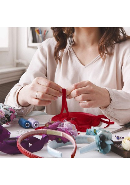 50 Metre Noel Kadife Kurdele Tek Yüz Şerit Noel Düğün Için Düz Renk Saten Kadife Kurdele (Yurt Dışından) indirimleri