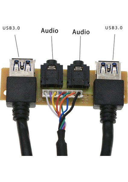 60 cm Ön Kasa Paneli Usb3.0+Usb3.0+Hd Ses Jakı Bağlantı Noktaları I/o Kartı + Dahili Tel USB Çerçeve Hattı Dıy Kılıf Uzatma Hattı (Yurt Dışından)