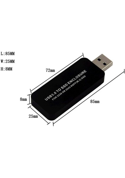 Usb3.0 Tip-A'dan SSD Muhafaza Kutusuna, 2230 Veya 2242 M.2 SSD Için Ngff B-Key Sata Protokolü Için Kablo Olmadan, Gümüş (Yurt Dışından)