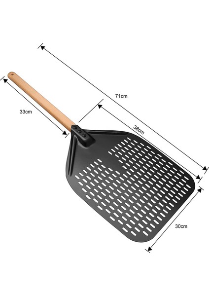 Pizza Kabuğu, Delikli Pizza Küreği, Çıkarılabilir Dikdörtgen Pizza Döner Spatula, 12 Inç Pizza ve Ekmek Severler Için (Yurt Dışından)