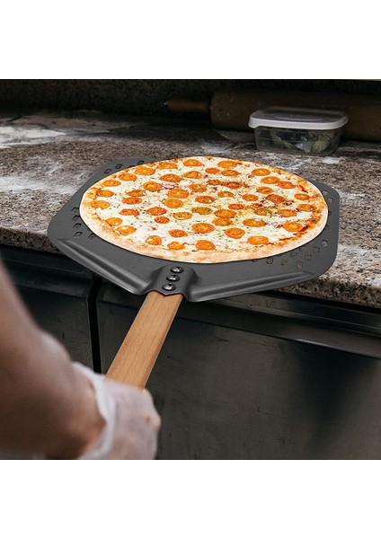 Pizza Kabuğu, Delikli Pizza Küreği, Çıkarılabilir Dikdörtgen Pizza Döner Spatula, 12 Inç Pizza ve Ekmek Severler Için (Yurt Dışından)