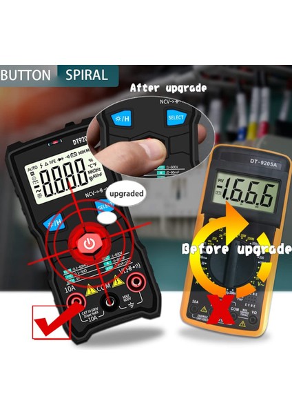 Otomatik Aralık Akıllı Dijital Multimetre, Dc/ac Taşınabilir LCD Ekran Temassız Indüklenen Gerilim Test Cihazı, 6000 Sayım Voltmetre (Yurt Dışından)