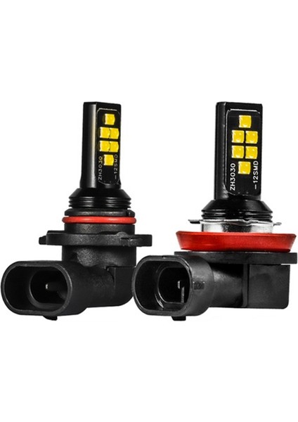 Adet Araba Vurgu Sis Farı H8/H11 3030 12SMD Soğuk Beyaz (Yurt Dışından)