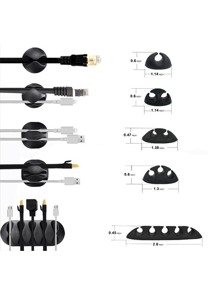 152 Adet Kablo Yönetim Kablosu Düzenleyici Seti, Kendinden Yapışkanlı Kablo Düzenleyici Klipler, Kablo Kollu Yönetim Klipleri Dahil (Yurt Dışından)