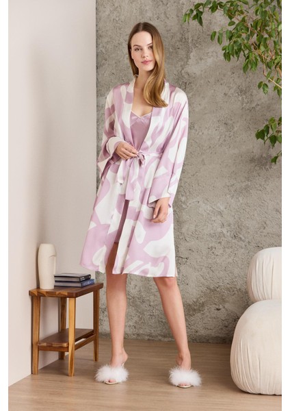 Saten Emprime Gecelik & Sabahlık Takım - 2420