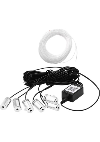 6 In 1 Rgb LED Atmosfer Araba Işık Iç Ortam Işığı Fiber Optik Şeritler Işık App Kontrolü Tarafından Dıy Müzik 8 M Fiber (Yurt Dışından)