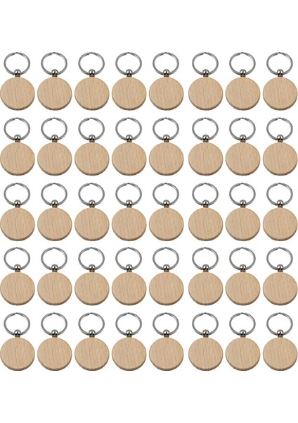 40 Adet Boş Yuvarlak Ahşap Anahtarlık Diy Ahşap Anahtarlıklar Anahtar Etiketleri Kazıyabilir Diy Hediyeler (Yurt Dışından)