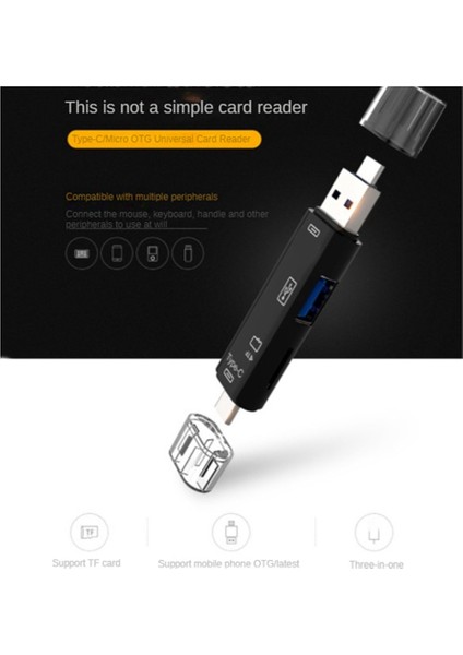 5'i 1 Arada USB 2.0 Tip C/usb/mikro-Usb/tf/sd Hafıza Kartı Okuyucu Otg Kart Okuyucu Adaptörü Cep Telefonu Aksesuarları, Beyaz (Yurt Dışından) fırsatları