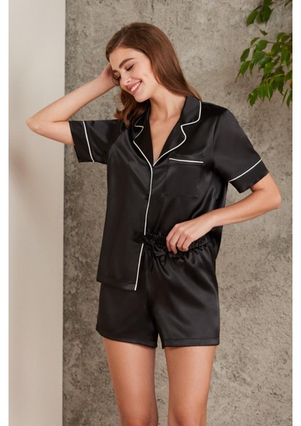 Saten Biyeli Pijama Takımı - 1205