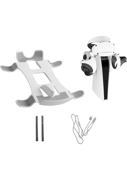 Psvr2 Oyun Konsolu Için Depolama Montajı Ps Vr2 Vr Aksesuarları Için 2'si 1 Arada Şarj Kablosu ile Kulaklık Montaj Standı (Yurt Dışından)