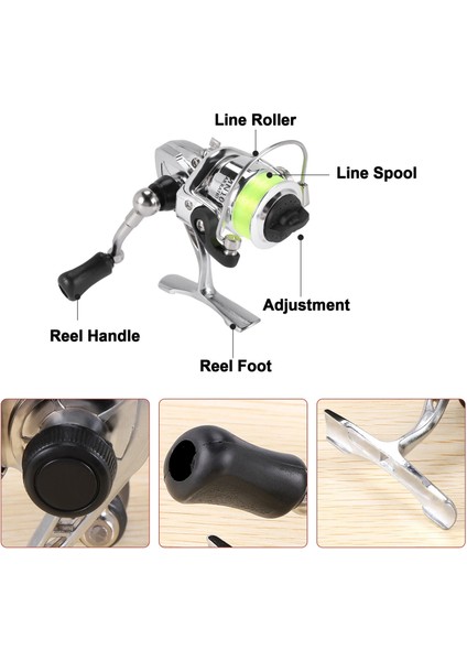 Mini 100 Cep Iplik Balıkçılık Reel Olta Takımı Küçük Iplik Makarası 4.3:1 Metal Tekerlek Pesca Küçük Makara (Yurt Dışından) modelleri
