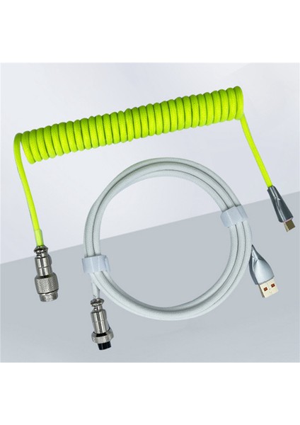 Mekanik Klavye Kablosu Havacılık Takılabilir Kablo USB Veri Kablosu, Beyaz (Yurt Dışından)