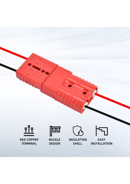 Adet 2-4 Göstergeli Konnektör Fişi 175A 12-36V Kırmızı Akü Fişi Kiti (Yurt Dışından)