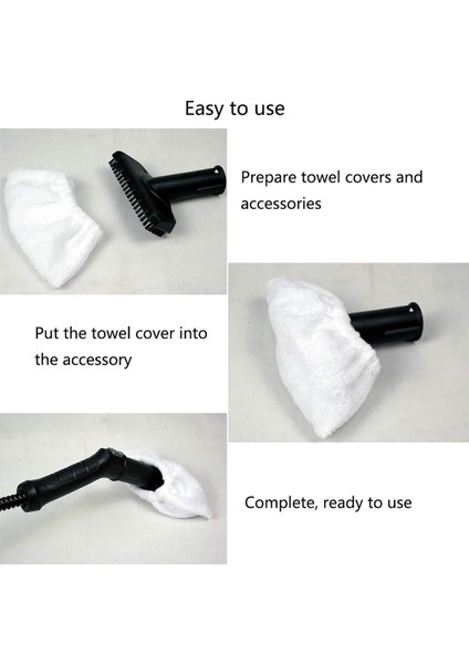 El Nozulu Için 4 Parça Mikrofiber Kapak Seti Karcher Easyfix Buharlı Temizleyici Sc1, Sc2, Sc3, Sc4, Sc5 (Yurt Dışından)