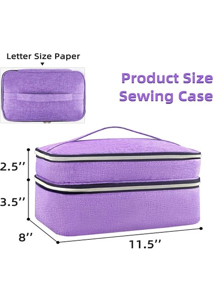 Dikiş Malzemeleri Organizatör Çantası, Çift Katlı Dikiş Kutusu Organizatör Aksesuarları Saklama Çantası, B (Yurt Dışından) indirimleri