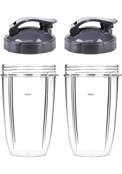 Nutri 600W 900W Blender Meyve Sıkacağı Mikser Yedek Parçalar Meyve Sıkacağı Aksesuarları Için Kapaklı 24OZ Bardak Seti (Yurt Dışından)