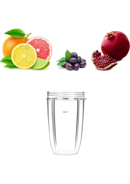 Nutri 600W 900W Blender Meyve Sıkacağı Mikser Yedek Parçalar Meyve Sıkacağı Aksesuarları Için Kapaklı 24OZ Bardak Seti (Yurt Dışından)