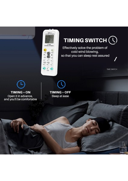 Evrensel 1000'I 1 Arada LCD Düşük Güç Tüketimi K-1028E Klima Klima Uzaktan Kumanda Kontrol Cihazı (Yurt Dışından)