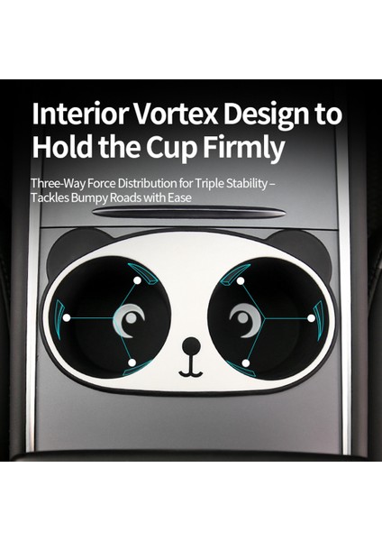 Tesla Model Y Model 3 2017-2023 Merkezi Konsol Bardak Tutucu Ekleme, Yuva Kayma Sınırlayıcı Sabitleyici Su Bardağı Klipsi-Panda (Yurt Dışından)