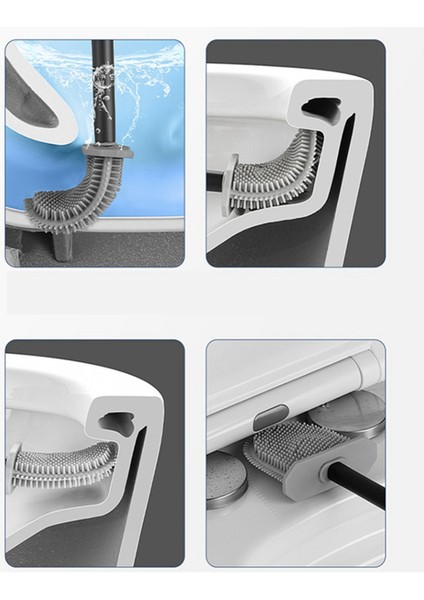 Premium Silikon Tuvalet Fırçası - Gri - Duvara Montajlı ve Turbo Kurutmalı Tuvalet Fırçalığı (Yurt Dışından) indirimleri